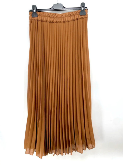 Jupe longue fluide plissée avec élastique taille. Jupe longue fluide plissée avec élastique taille.