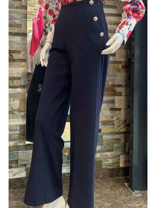 Pantalon à pont et boutons dorés Pantalon à pont et boutons dorés