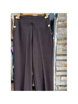 Pantalon à pont et boutons dorés
