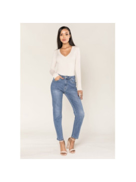 Jean mom en coton stretch