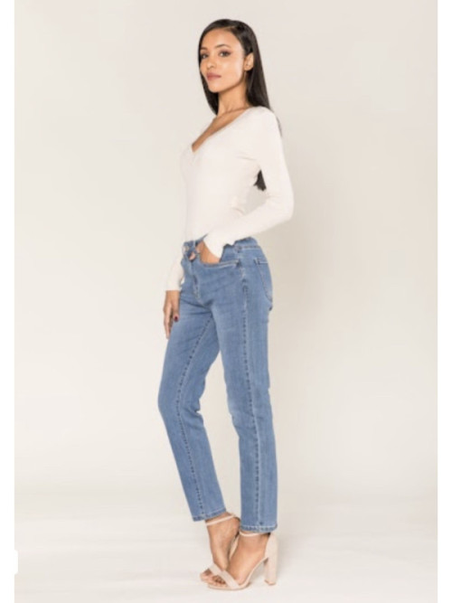 Jean mom en coton stretch Jean mom en coton stretch