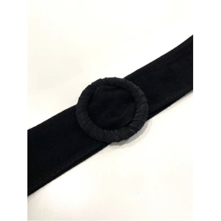 Ceinture daim à boucle ronde