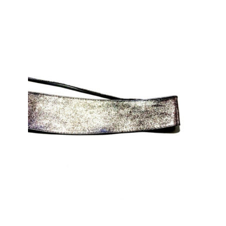 Ceinture souple large cuir métallisé à nouer