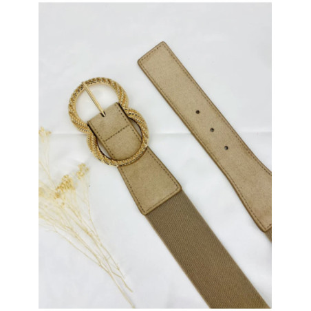 Ceinture élastique à boucle dorée