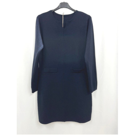 Robe droite courte col rond en maille