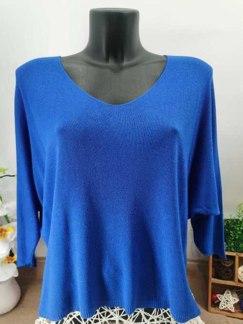 Pull fin col arrondi manches chauve-souris trois-quart Pull fin col arrondi manches chauve-souris trois-quart