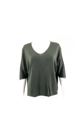 Pull fin col arrondi manches chauve-souris trois-quart