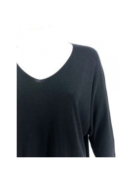 Pull fin col arrondi manches chauve-souris trois-quart