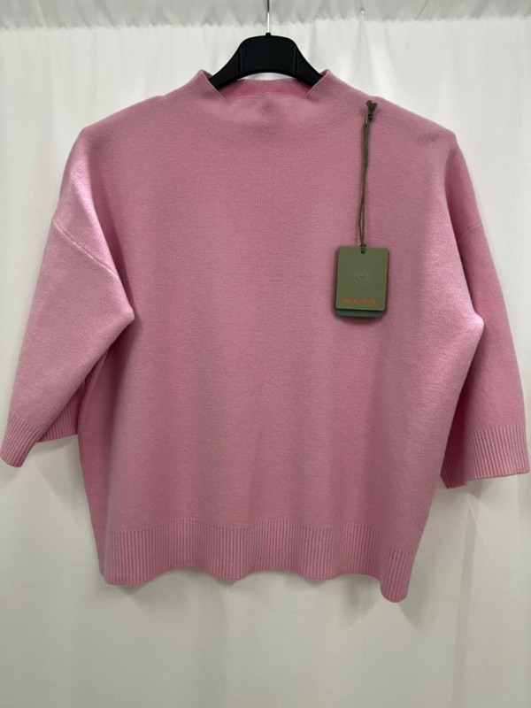 Pull crop col montant manche au coude