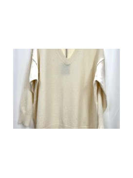 Pull XXL col V manches longues