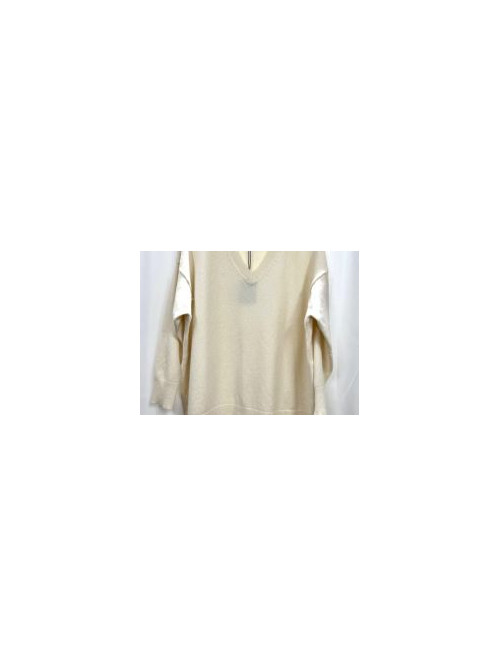 Pull XXL col V manches longues