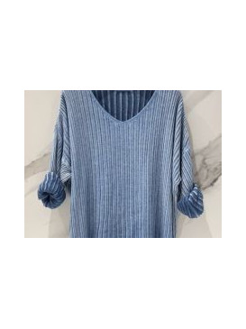 Pull col V maille 0% laine...