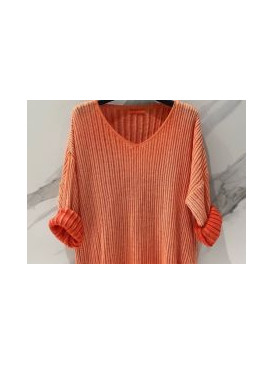 Pull col V maille 0% laine...