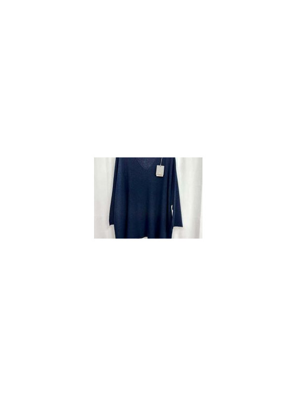 Pull oversized col V manches longues