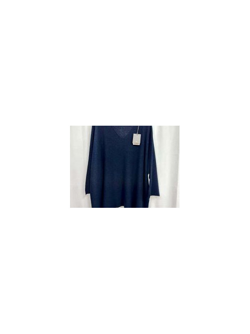 Pull oversized col V manches longues