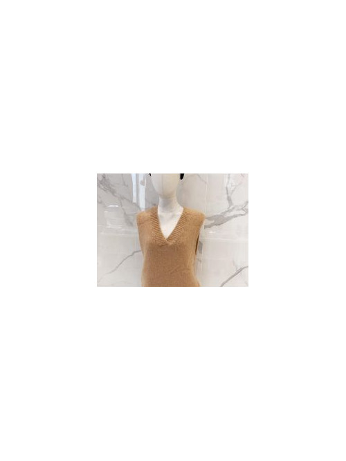 Pull col V croisé sans manche