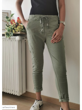Pantalon jogging froissé -...