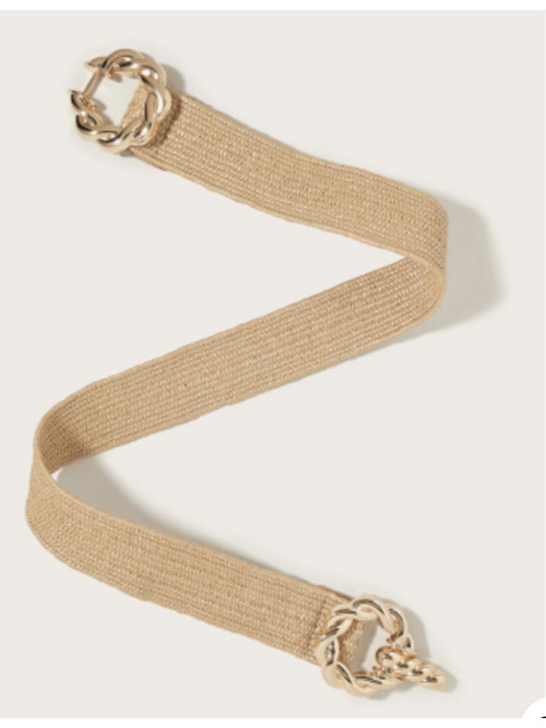 Ceinture élastique 2 boucles métal doré