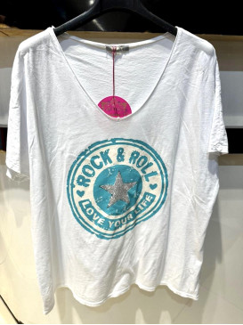T-shirt col V manches...