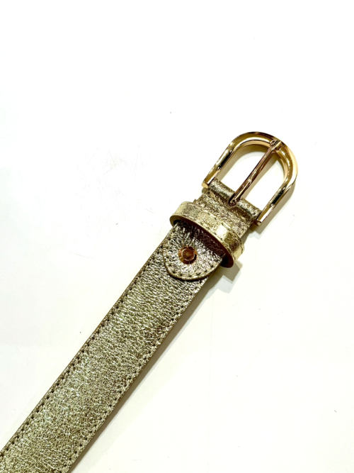 Ceinture fine cuir et boucle dorée
