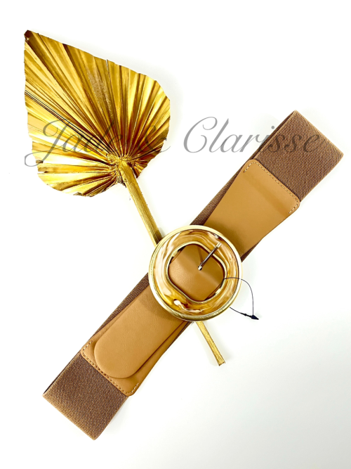 Ceinture élastique boucle ronde irisée