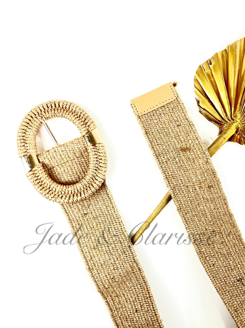 Ceinture élastique lin et synthétique