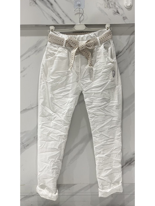 Pantalon toile stretch avec lien