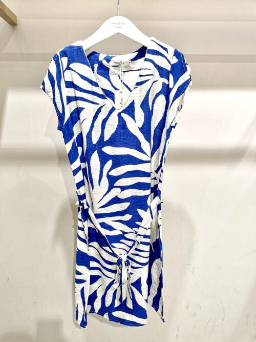Robe courte imprimée col V