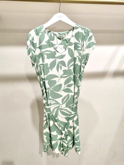 Robe courte imprimée col V