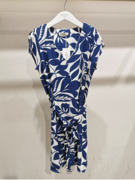 Robe courte imprimée col V...