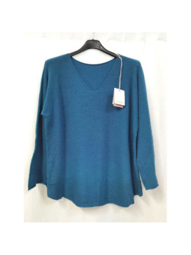 Pull fin col V coupe droite sans laine.