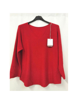 Pull fin col V coupe droite sans laine.