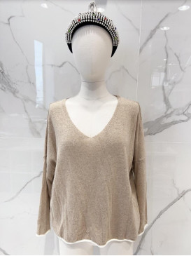 Pull manches longues col V...