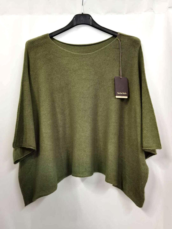 Pull crop manches larges sans laine