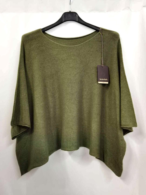 Pull crop manches larges sans laine