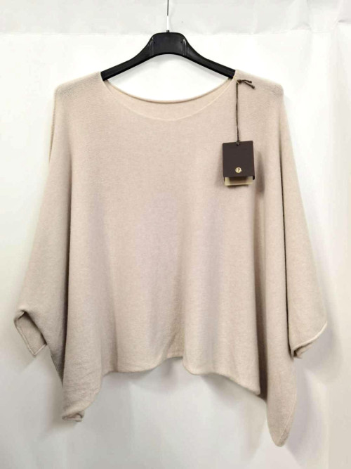 Pull crop manches larges sans laine