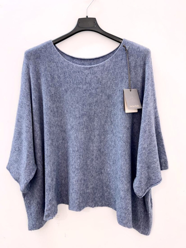 Pull crop manches larges sans laine