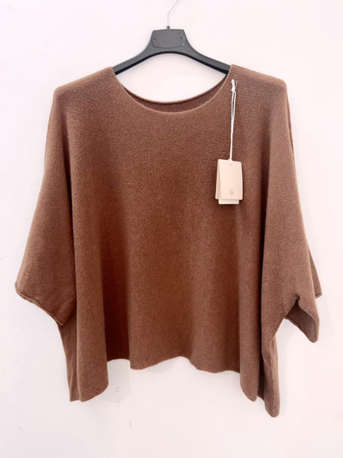 Pull crop manches larges sans laine