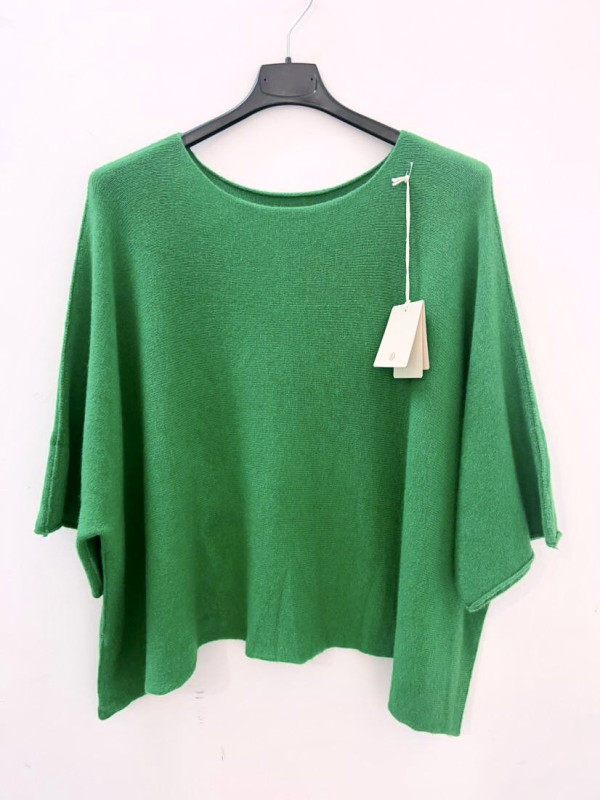 Pull crop manches larges sans laine