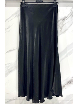 Jupe longue en satin unie -...
