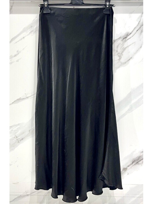 Jupe longue en satin unie