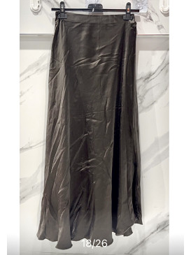 Jupe longue en satin unie -...