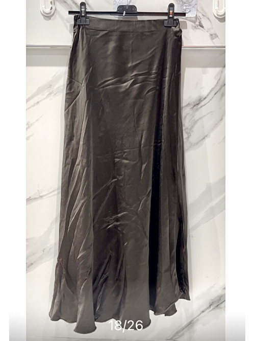 Jupe longue en satin unie