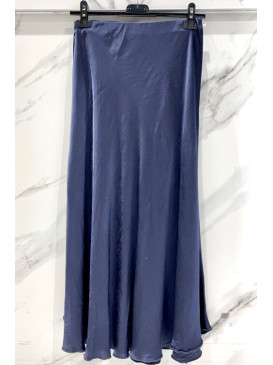 Jupe longue en satin unie -...
