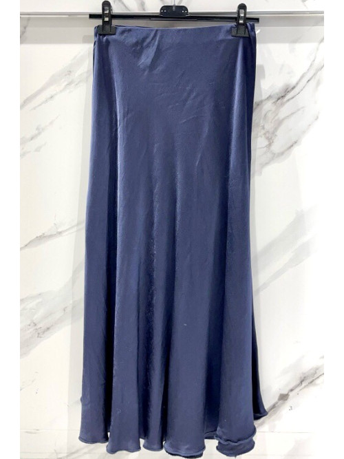 Jupe longue en satin unie