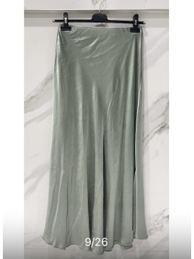 Jupe longue en satin unie -...