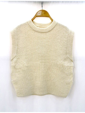 Pull col rond sans manches...