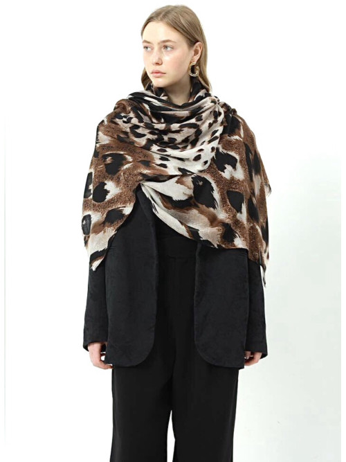 Foulard motif fauve
