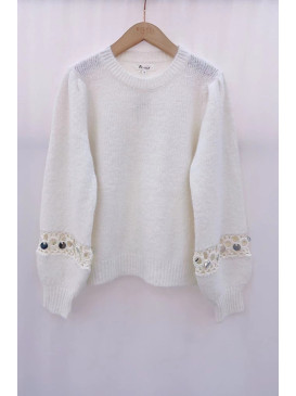 Pull col rond manches...