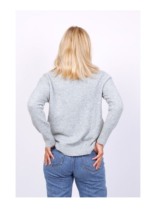 Pull col rond manches longues